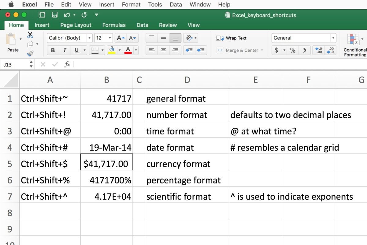 excel ipad keyboard shortcuts