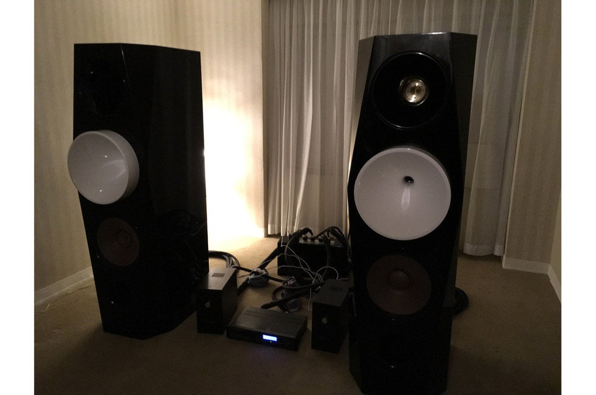 The six-foot tall, 1,000-pound Orinda Acoustics speakers cost $238,000/pair.