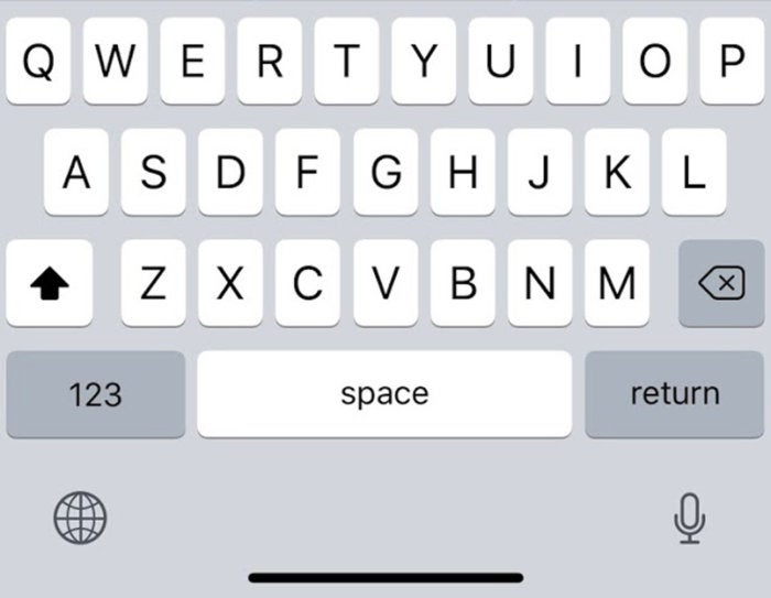 iphone x keyboard space