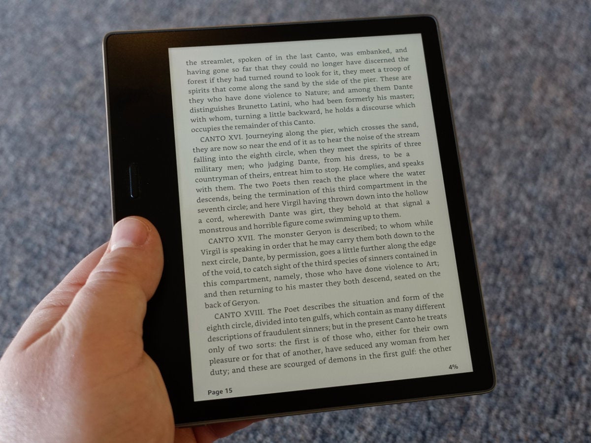 kindle oasis reading