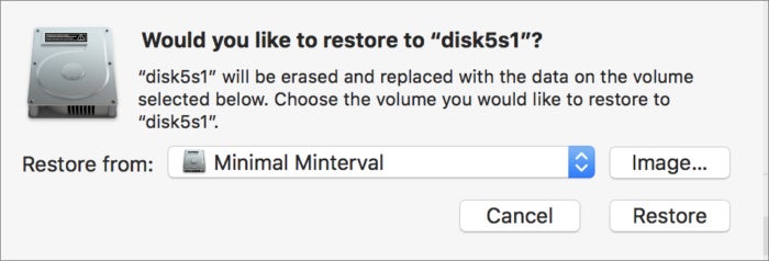 mac911 restore from disk utility