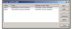 04 the manage relationships window shows two active relationships