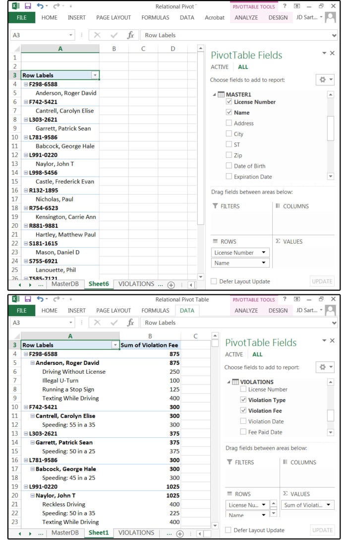 05 select fields from the master1violations table for this report