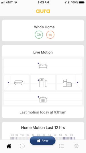 Aura home monitoring app