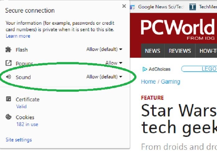 chrome sound controls
