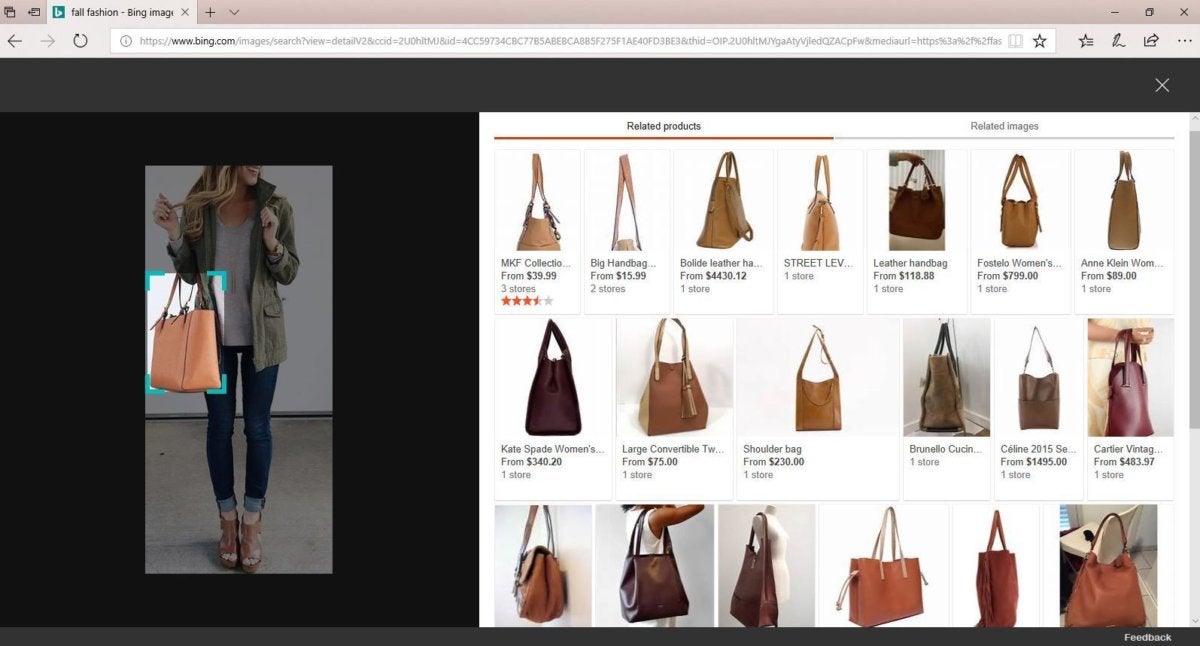 Microsoft Bing fashion image search