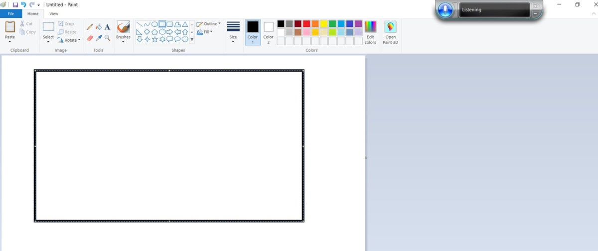 Windows Speech Recognition - draw rectangle in Paint