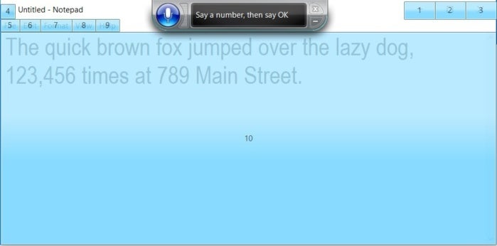 Windows Speech Recognition - show numbers