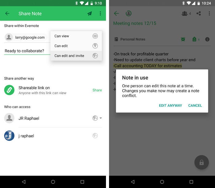 Android apps for collaboration - Evernote