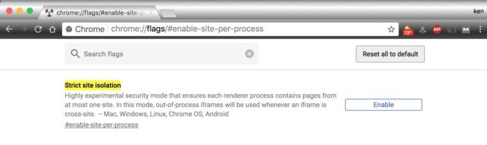 chrome flags in Chrome 63
