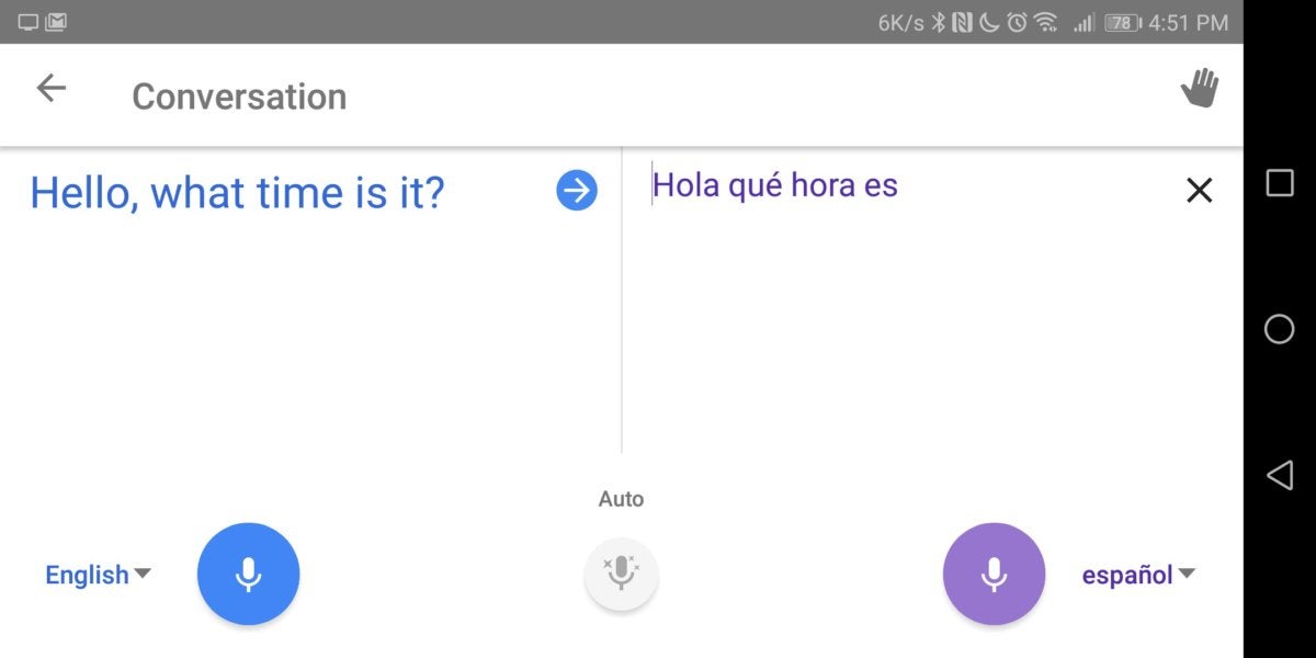 Google Translate conversation