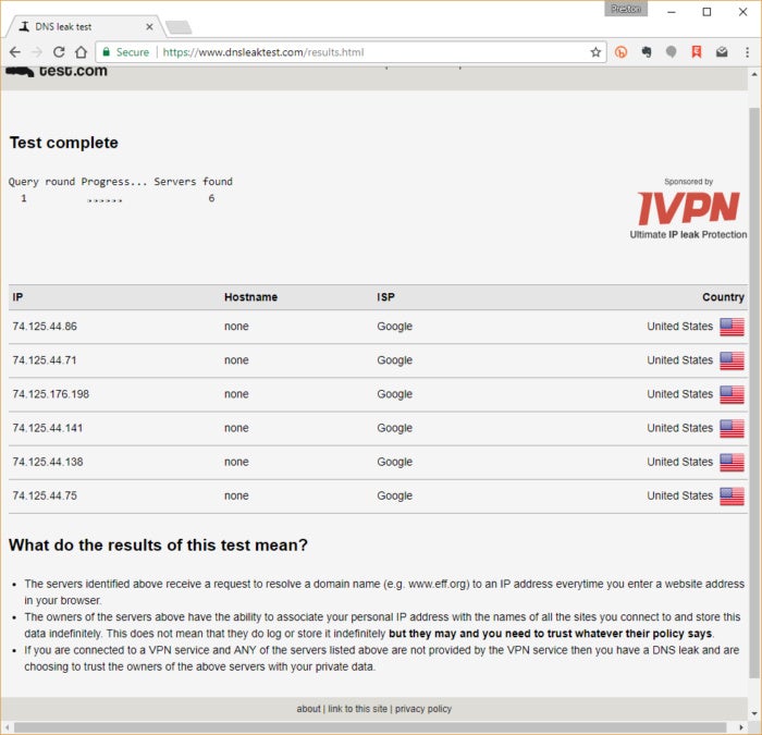 dns leak test