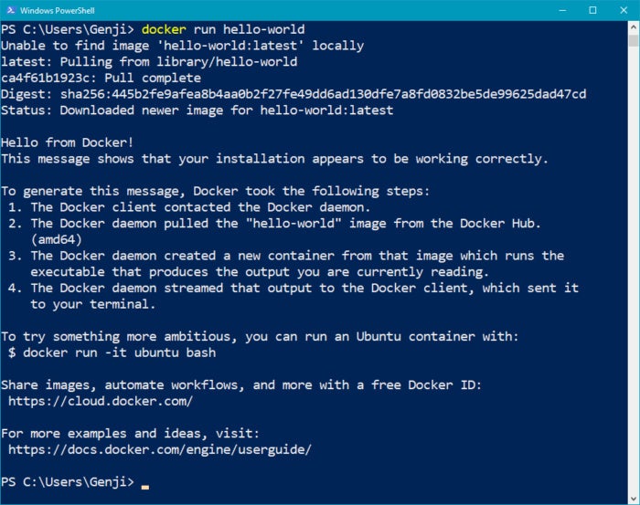 docker for windows 1