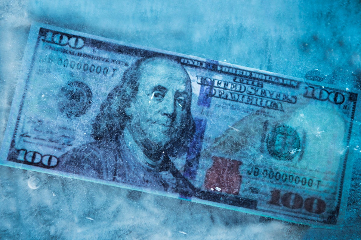 frozen money benjamin franklin currency
