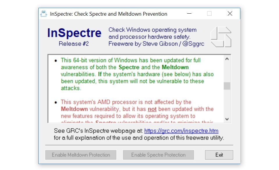 inspectre microcode update available