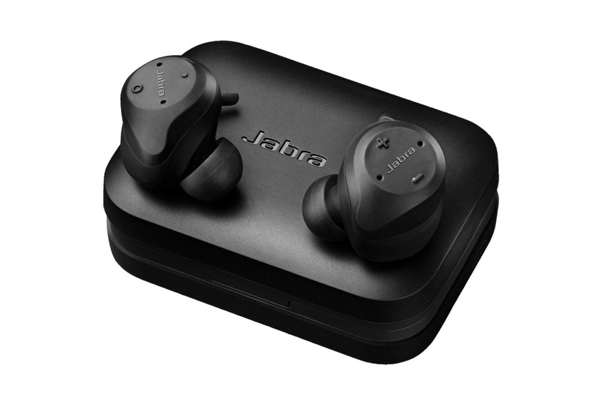 Jabra Sport Elite Truly Wireless Headphones - Earbuds on top of case