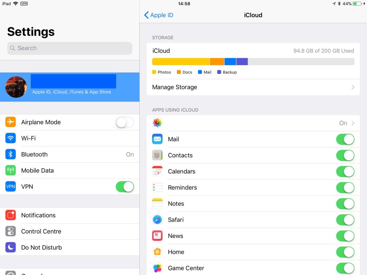 gérer icloud storage ios picture