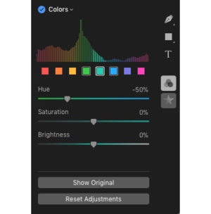 pxpro colors histogram