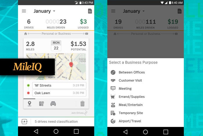 MileIQ mobile app for business travel