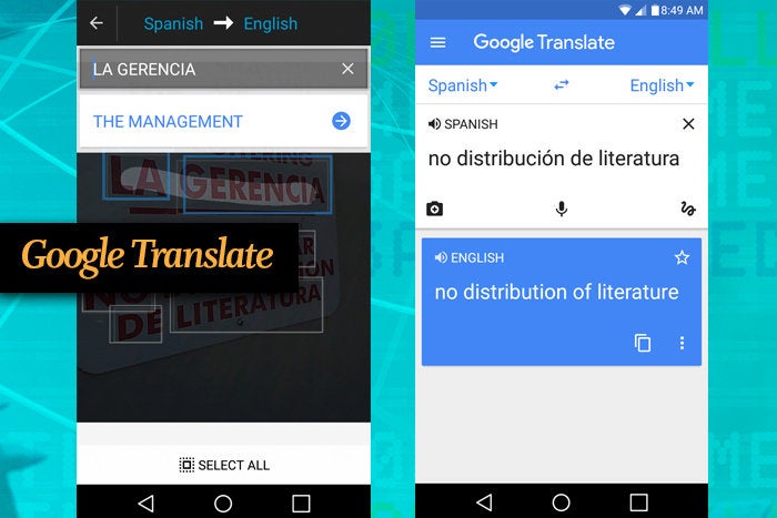 Google Translate mobile app for busines travel