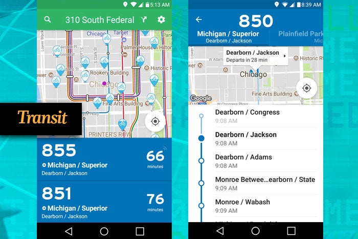 Transit mobile app for business travel