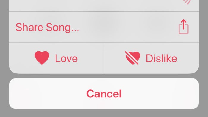 apple music love dislike