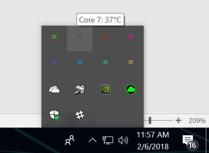 windows temperature monitor widget