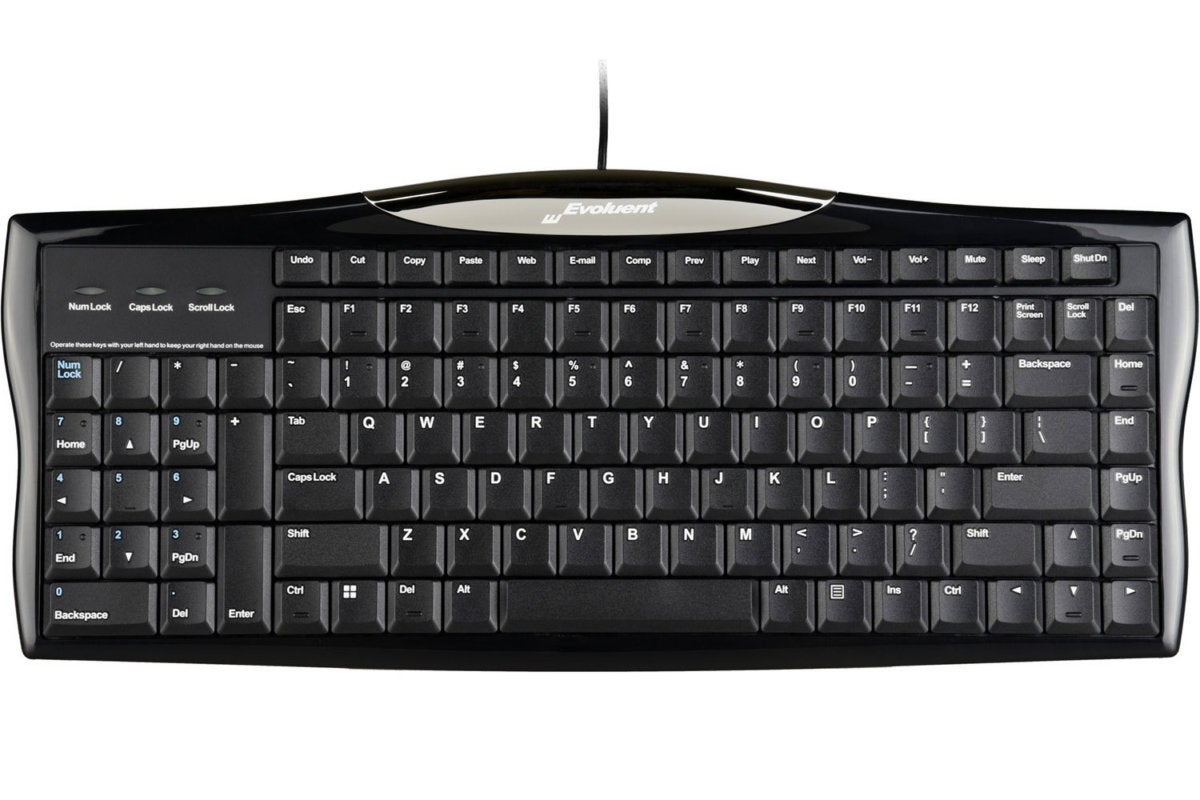 evoluent r3k reduced reach right hand keyboard full view