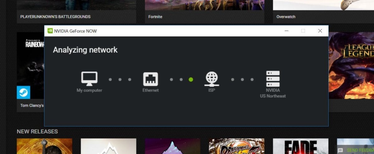 geforce now analyzing network