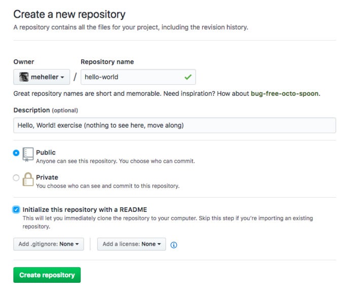 github create new repo