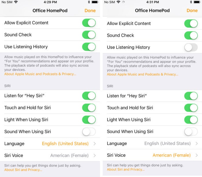 homepod listening history