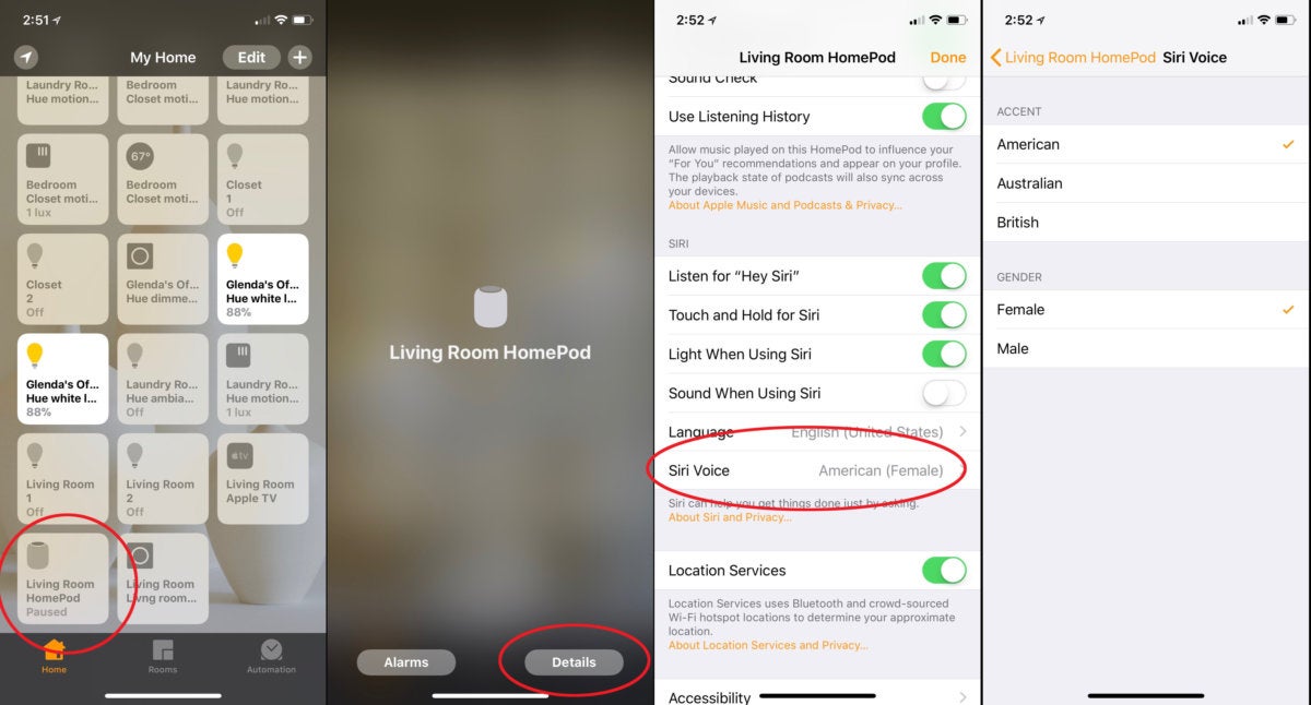 homepod siri voice settings