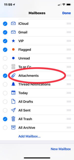 Mail attachments in iOS