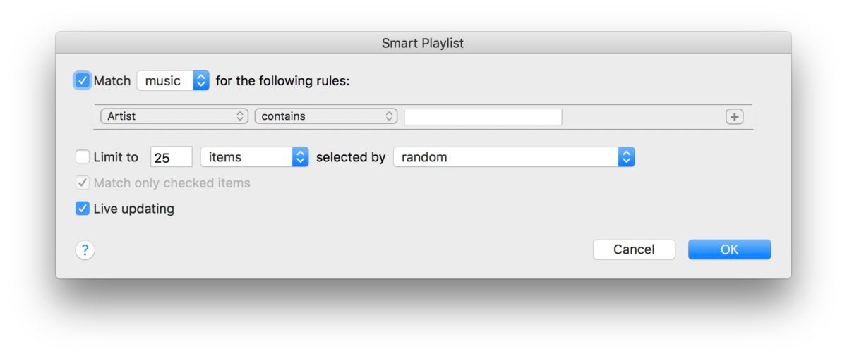 itunes smart playlists