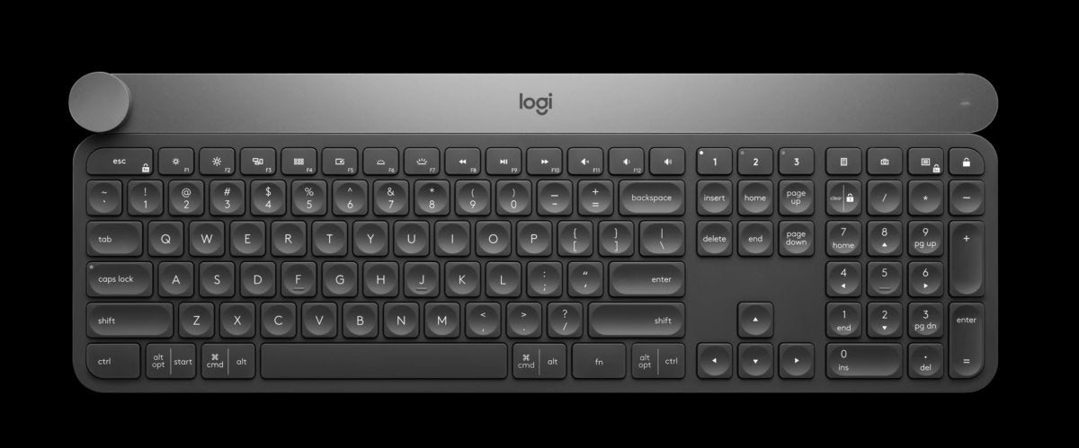 logitech craft keyboard layout  topdown