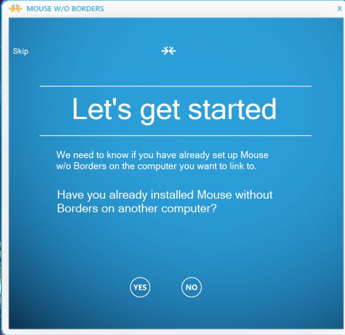 Microsoft mouse without borders setup start