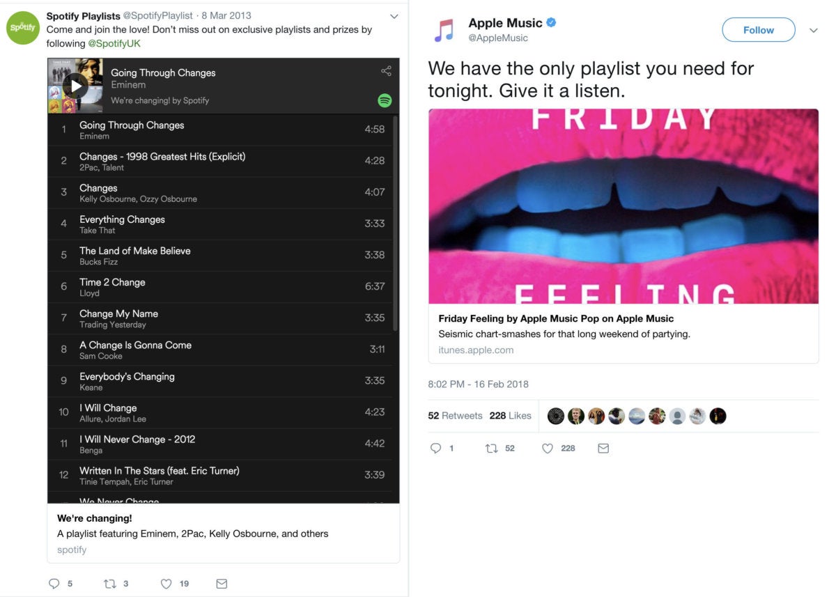 playlist share apple music spotify