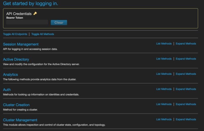 qumulo api menu
