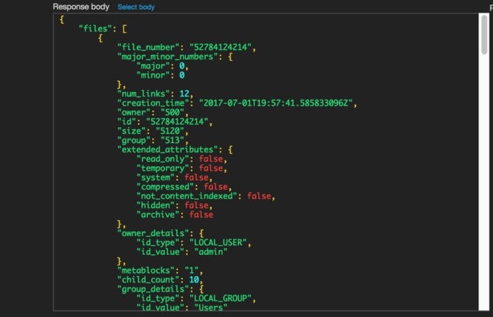 qumulo api response