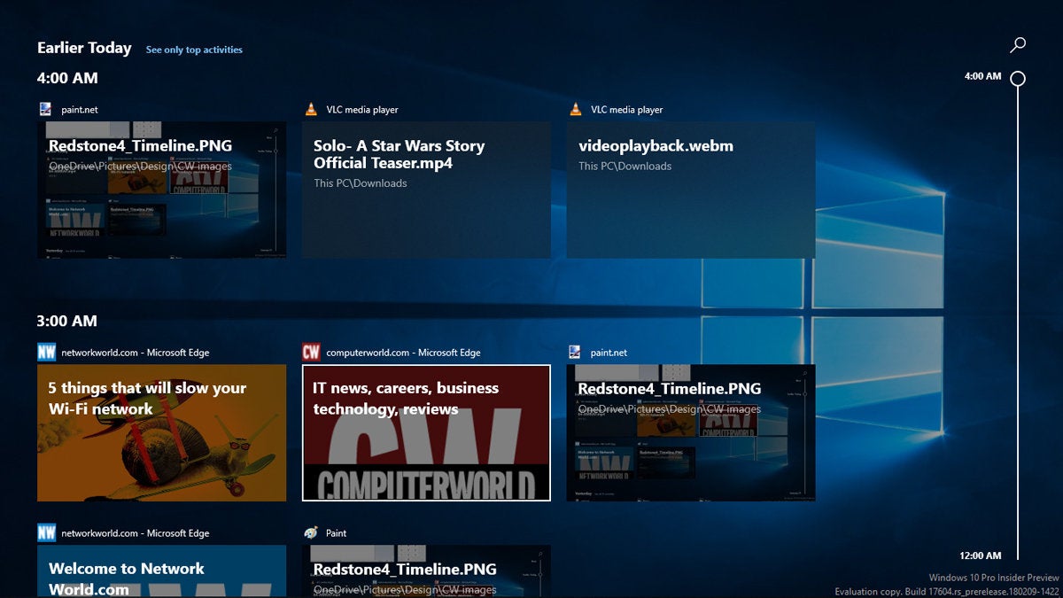 Windows 10 Redstone 4 - Timeline