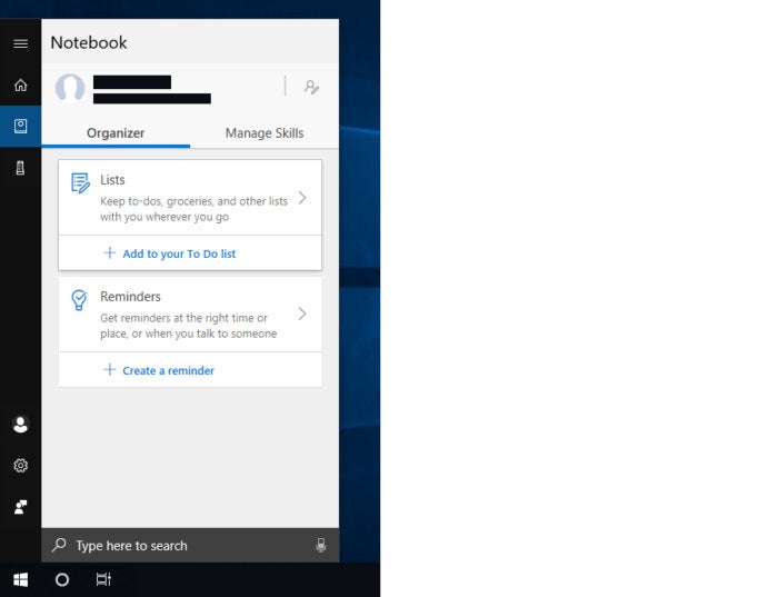 Windows 10 Redstone 4 Cortana Organizer