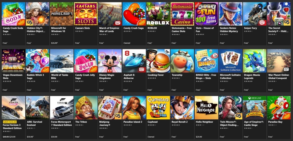 Windows 10 Store - Best-selling games