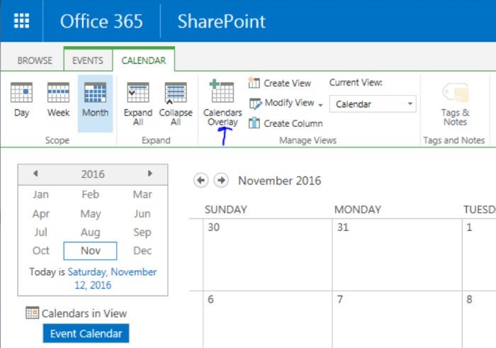 SharePoint Online tips - calendars overlay