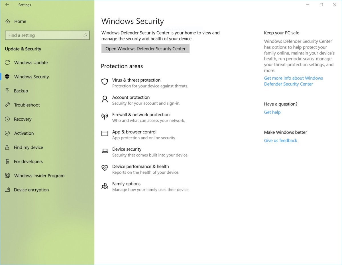 windows 10 insider windows defender