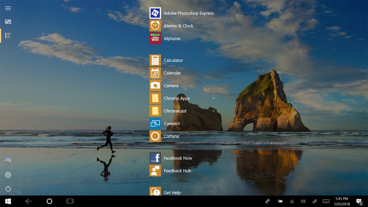 Windows 10 tablet all apps view