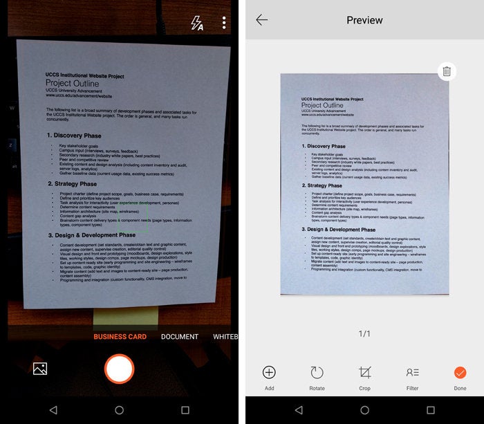 Microsoft Office Lens Android app