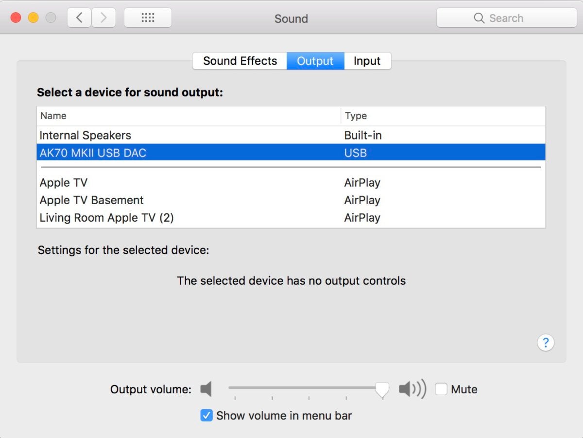 I was able to use the AK70 MKII as a USB DAC with my Mac.