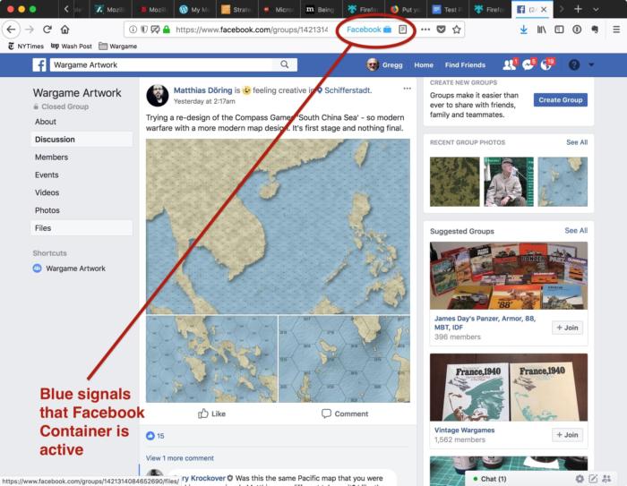 facebook container