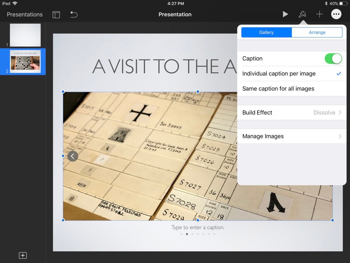 keynote4 ios creating image gallery