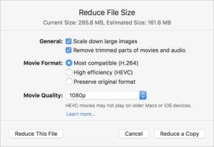 keynote8 reduce file size